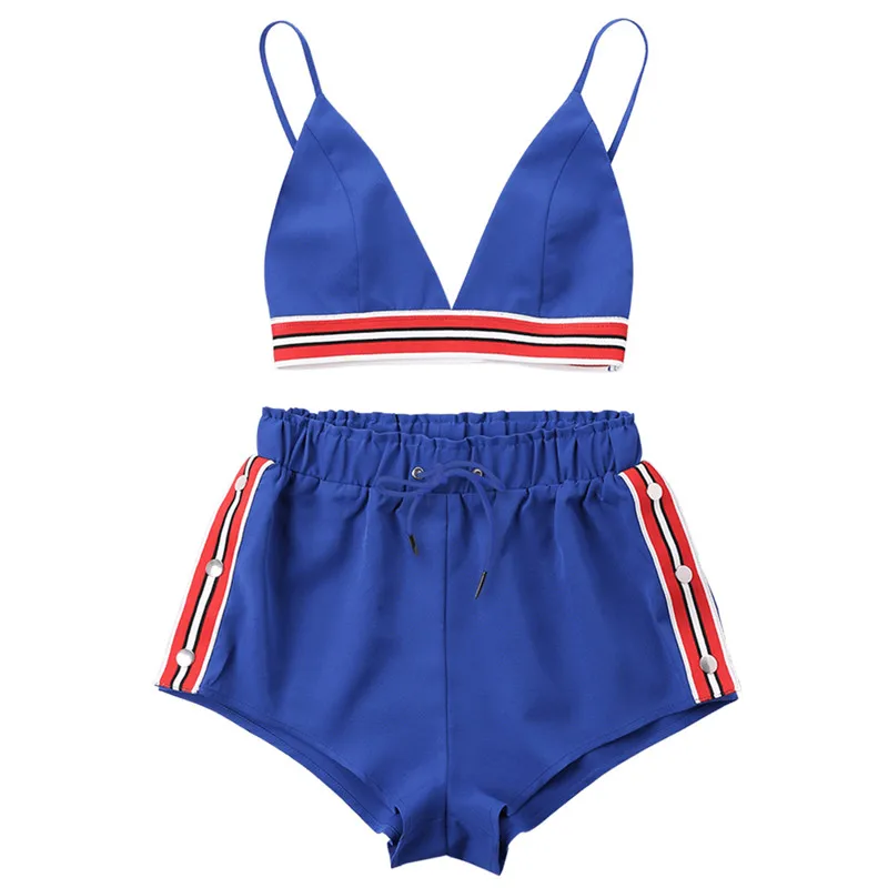 Вертикальный Двойка женская спортивная одежда сексуальный Высокий разрез для