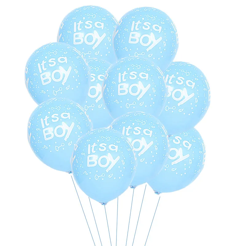 10pcs blue 10 шт./лот 12 дюймов Детские шары для душа его мальчик это девушка с воздушными шарами пол раскрыть День Рождения украшения шар поставки - Цвет: 10pcs blue