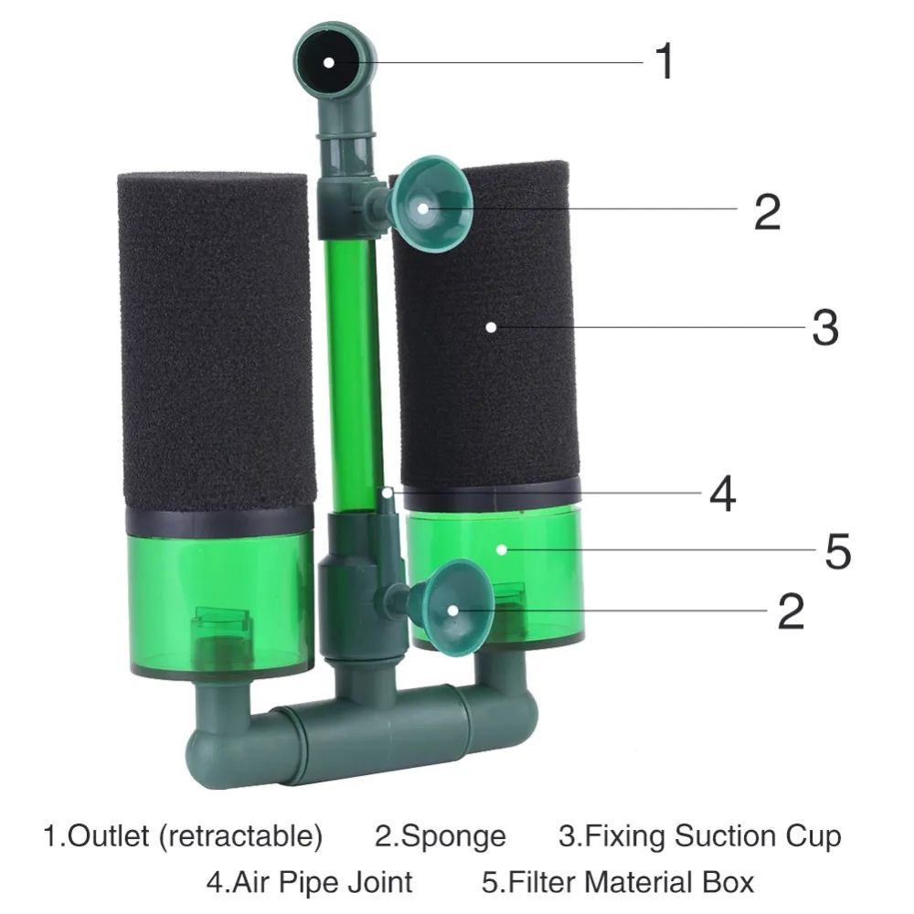 2 типа аквариума с двойной головкой Биохимический губчатый Поролоновый фильтр