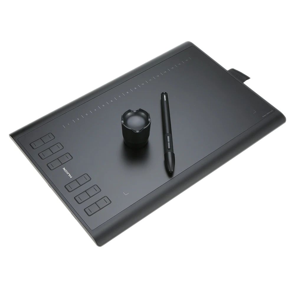 Huion 1060 плюс графический чертежный планшет микро USB со встроенной картой памяти 8G 12 Экспресс-ключей цифровая ручка для рисования