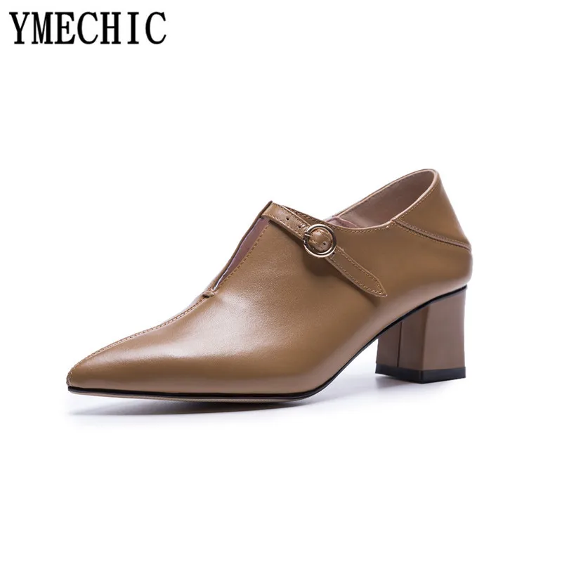 Женские офисные туфли лодочки YMECHIC Новинка осени 2018 классические с острым носком