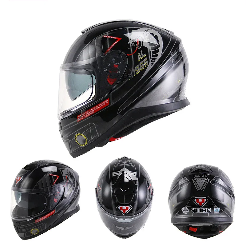 VCOROS full face motorcycle helmet individuality YOHE 976 double sun shield lens motorbike fashion couple moto helmets | Автомобили и