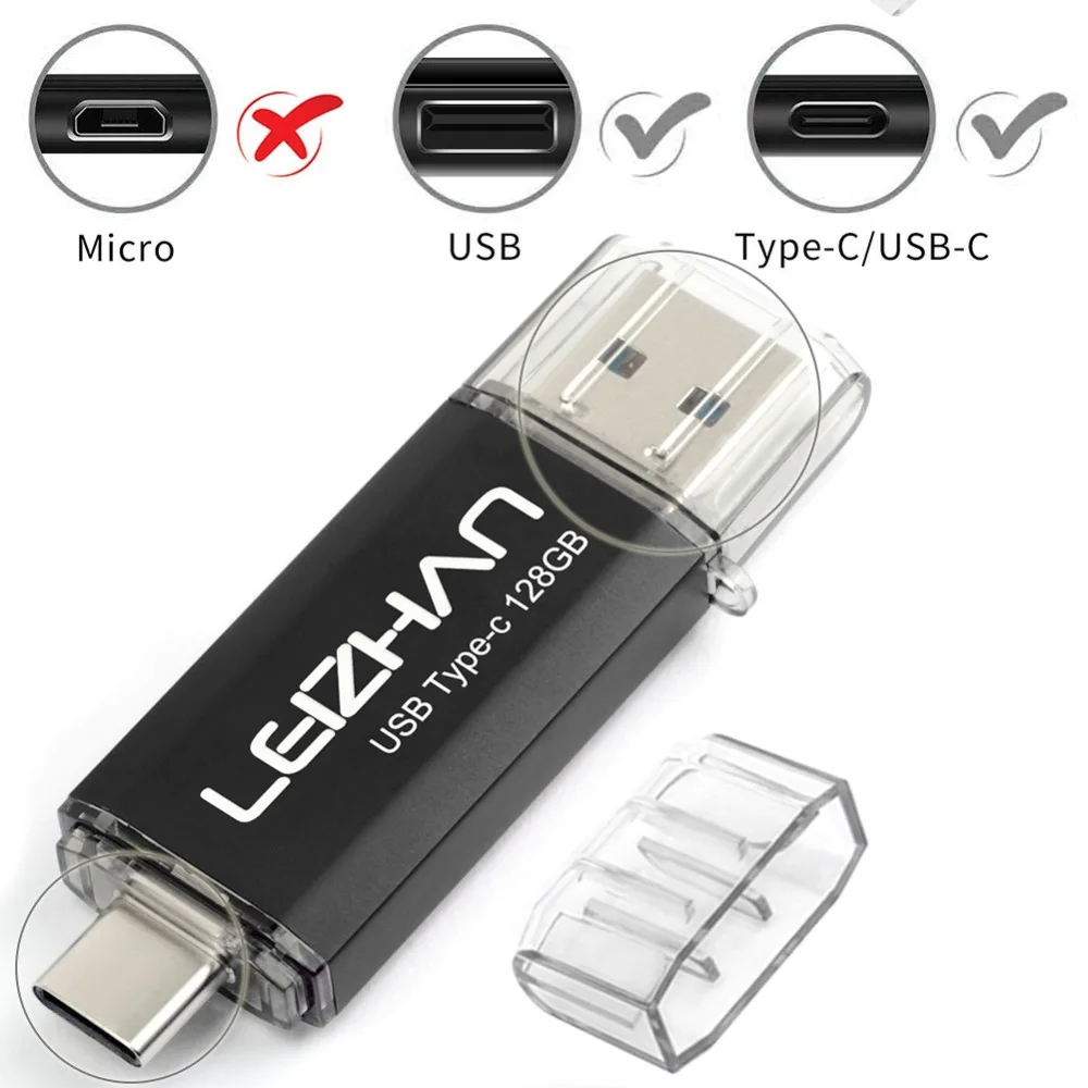Флеш накопитель LEIZHAN USB Type C 16/32/64/128 ГБ|USB флэш-накопители| |