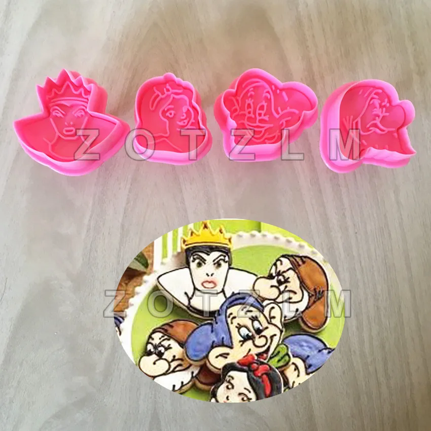 4 шт./компл. Белоснежка и карликовая форма пластиковые режущие инструменты для