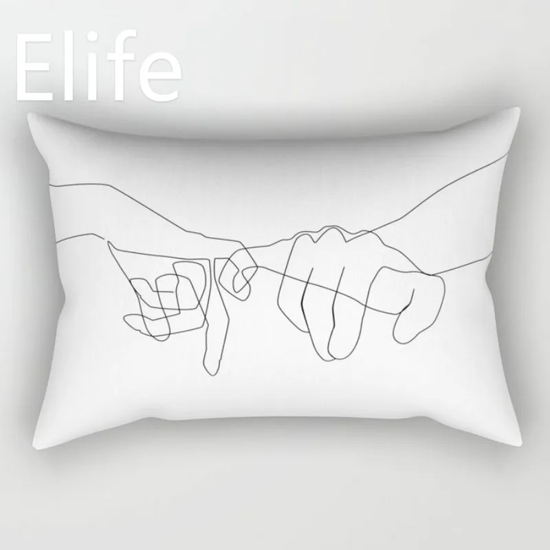 9 Elife, черный, белый, искусственный полиэстер, хлопок, лен, декоративная подушка, shams, чехол для подушки, дивана, автомобиля, 30x50 см - Color: 9