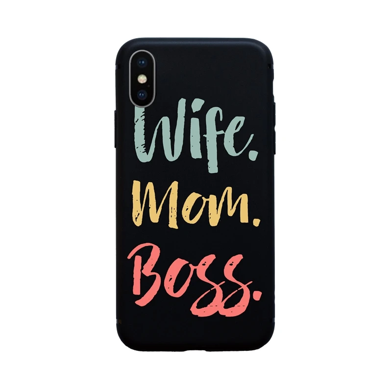 B Soft WifeMomBoss B Классный мягкий чехол для телефона для iPhone 11Pro Max 7 8 Plus 6 6S Plus 5 SE X XS Max XR Phone MOM BOSS HONEY Cover Fundas Coque Shell - Цвет: B Soft WifeMomBoss B