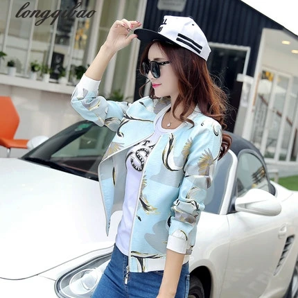 Весна и осень 2017 новинка модный короткий принт тонкий женский coatTB7041|spring and autumn|new