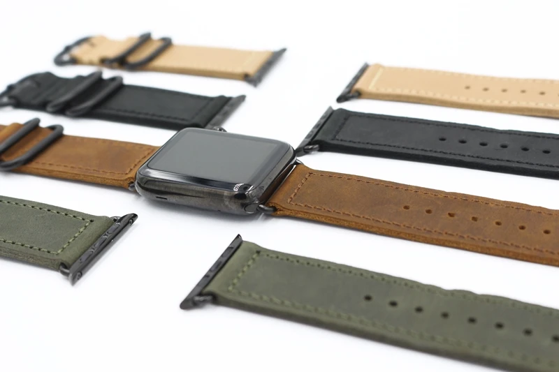 URVOI ремешок для apple watch series 4 3 2 ремешок для iwatch Классическая Пряжка ремешок ручной работы ретро кожаный ремешок 40 44 мм