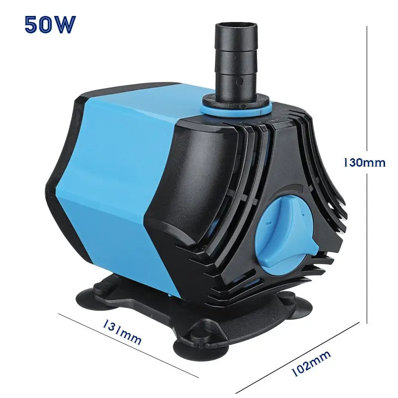 50W 10/20 Вт, 30 Вт/40/50/60 W 650-3500L/H ультра-тихий погружной водяной насос фильтр Средний аквариум для рыбок фонтан аквариумных резервуарах высокого подъема EU Plug 220V - Цвет: 50W