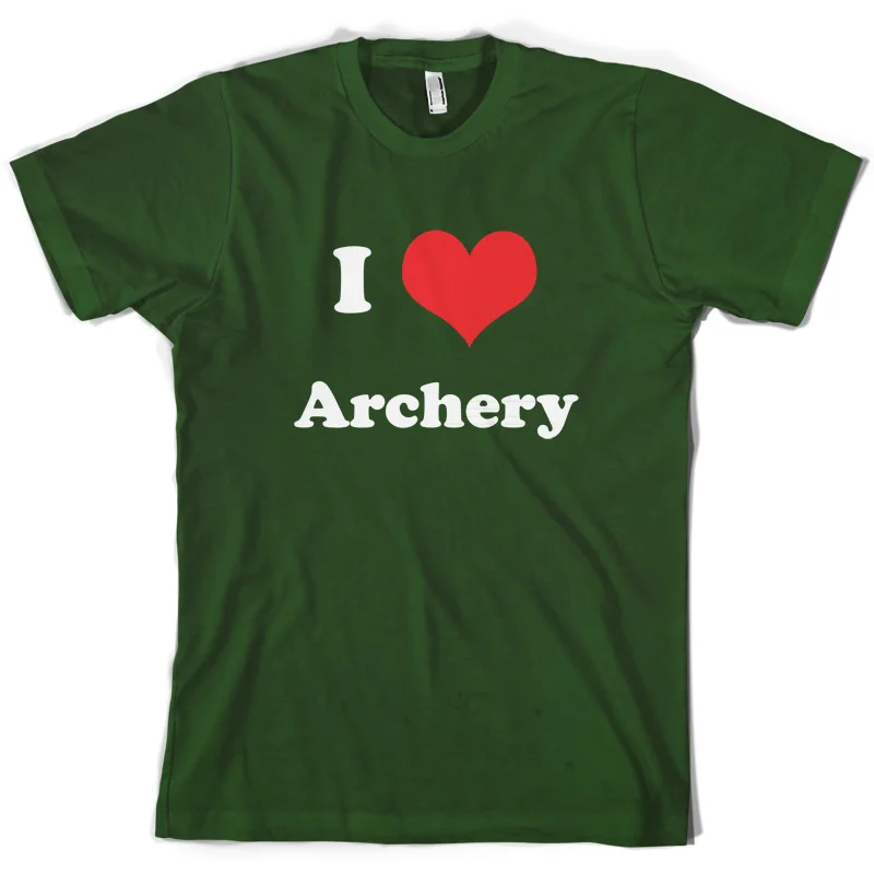 I Love Archery Мужская футболка 10 цветов оборудование подарок с принтом мужские