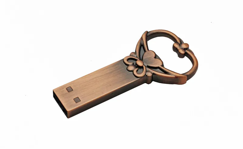 JASTER модный металлический медный ключ внешняя карта памяти USB 2,0 4 ГБ 8 ГБ 16BG 32 Гб 64 Гб USB флеш-накопитель