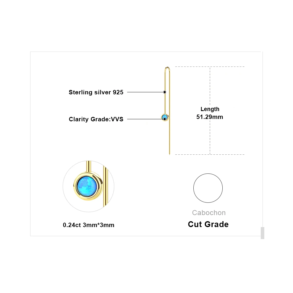 Jewelrypalace классический 0.2ct создан опалами Висячие серьги 925 серебро Ювелирные