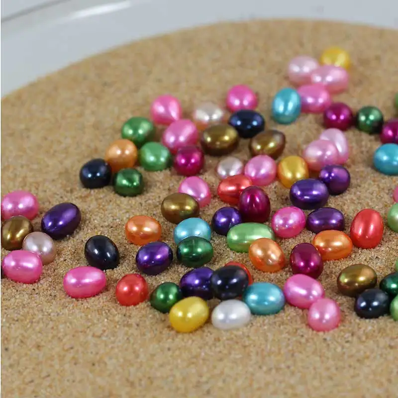 Free Shipping Fashion 20pcs/lot 6-7mm DIY Blue Rice Natural Freshwater Pearl Oval Loose Charms Beads Wholesale LO009 | Украшения и