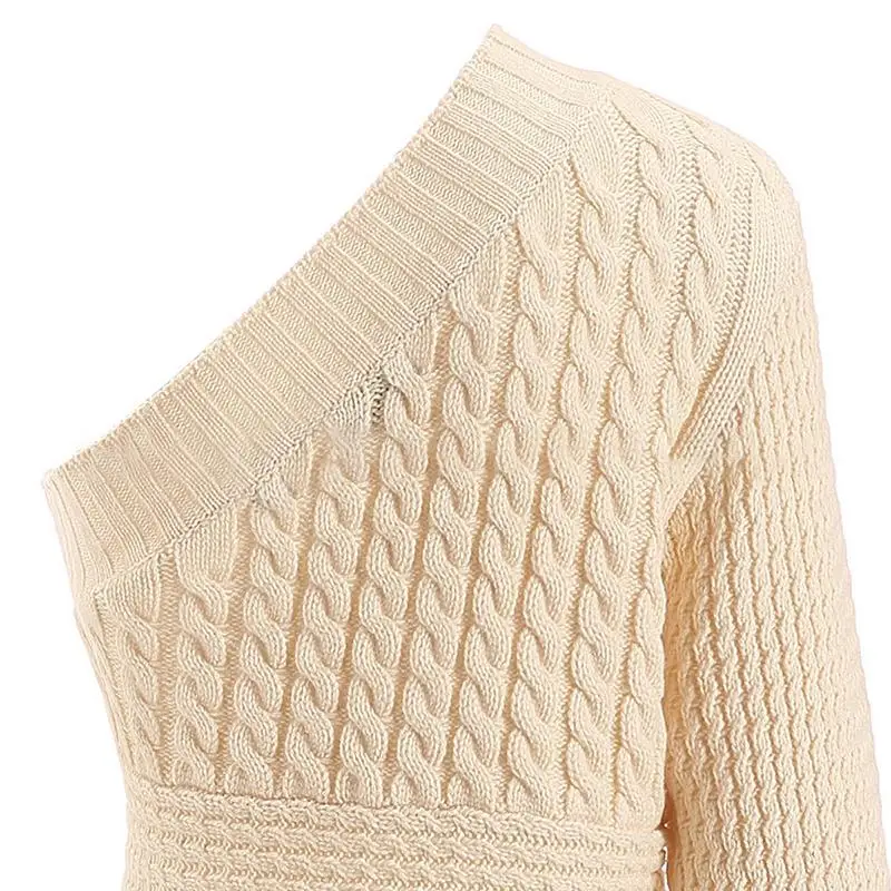 JOYDU Fashion Solid Off Shoulder Women's Knitwear Big Size Long Sleeve Asymmetric Hem Pullover Female Casual 2019 Spring Jumper | Женская
