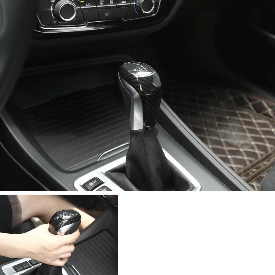 

Carbon Fiber Black Car Gear Shift Knob Cover Trim Sticker For BMW X1 2016 17 18 Series 1 2017-18 Series 2 2015 16 17