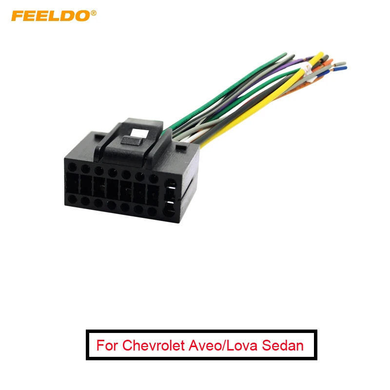 

FEELDO 1Pc Car Radio Stereo Wire Harness Plug Cable 16 pin Male Connector For CHEVROLET AVEO/LOVA(SEDAN)/CHERY/LANDWIND #AM3458