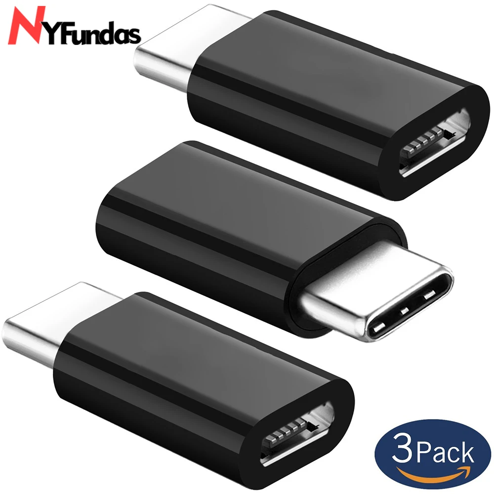 NYFundas 3 шт. type c к Micro Usb для One Plus 6 3 OnePlus 6 samsung Galaxy j7 j7 Max type-Usbc коннектор type-c адаптер