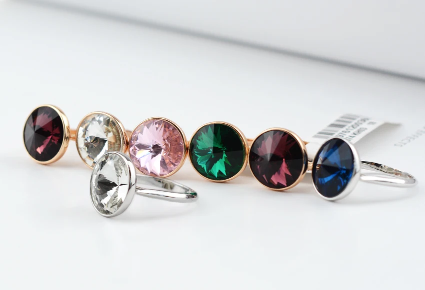BAFFIN оригинальные кристаллы от Swarovski Макси круглое кольцо цвета розового золота Простые Модные ювелирные изделия на палец юбилей Joyas для женщин