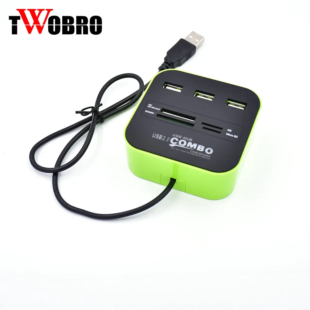 Горячая продажа USB комбо 3 порта usb-хаб 2 0 хаб + Мульти кард-ридер все в одном для