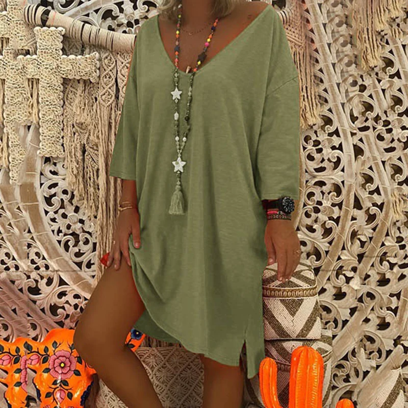 Женское платье для отдыха летние однотонные Коктейльные модные вечерние до