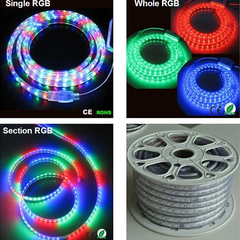 Светодиодные ленты SMD 110 RGB высокого напряжения 40 м 220 В/5050 в водонепроницаемые + ИК