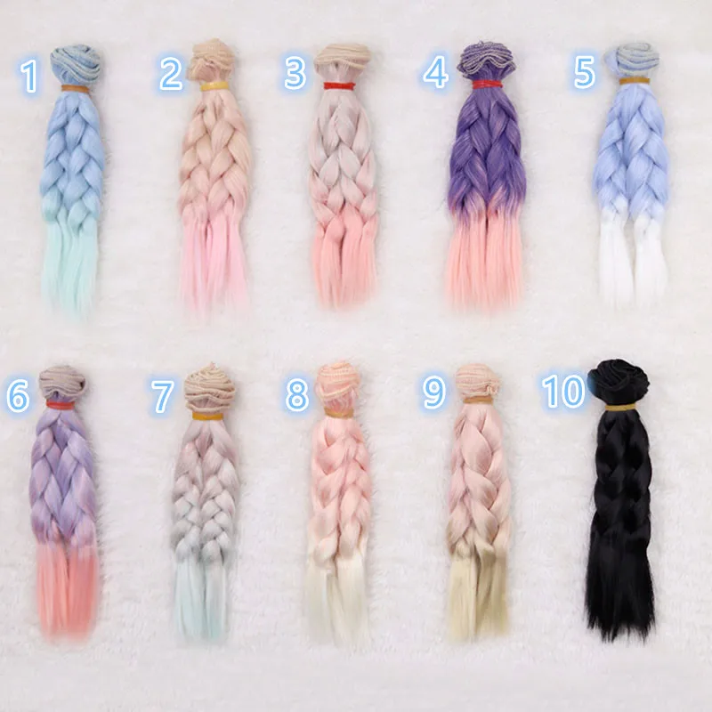 15 см/25 см куклы парики 1/3 1/4 1/6 BJD SD chole DIY кукла римская коса волос градиент цвета