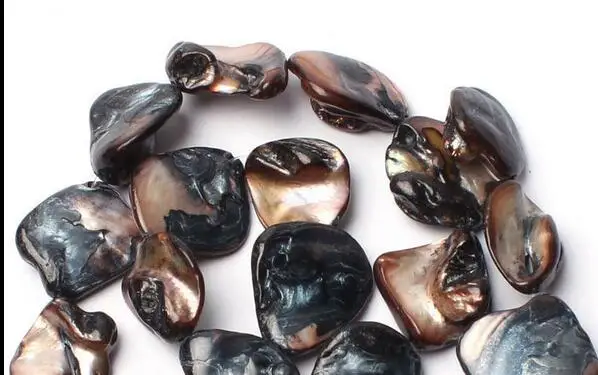 15-19 мм черный натуральный корпус Швабра свободной формы свободные бусины нитка