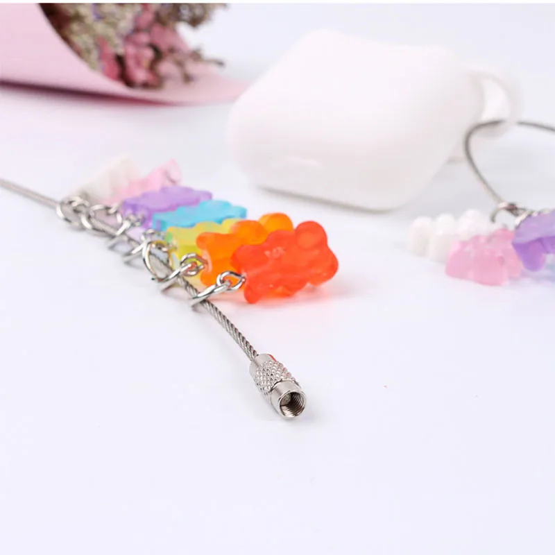 Новинка Модный милый медведь карамельного цвета мультяшный брелок для ключей с