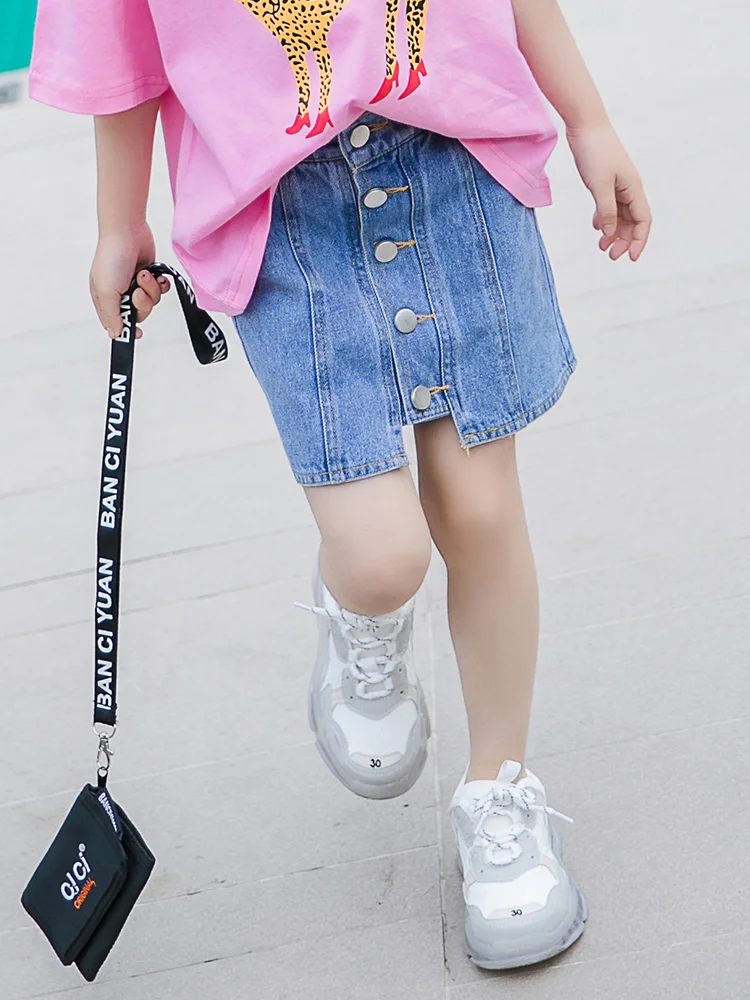 Джинсовая юбка для девочек коллекция 2019 года летняя новая детская одежда