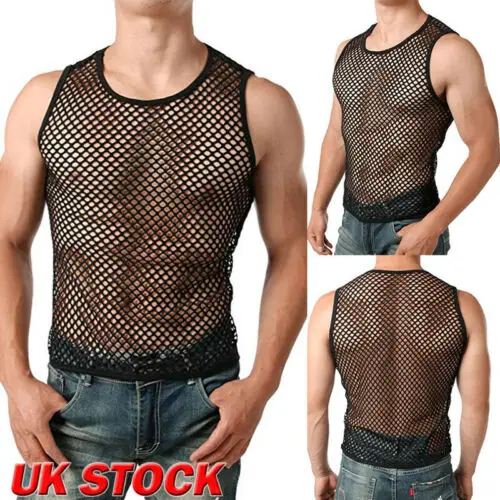 Мужские сетчатые топы спортивные просвечивающие облегающие футболки для