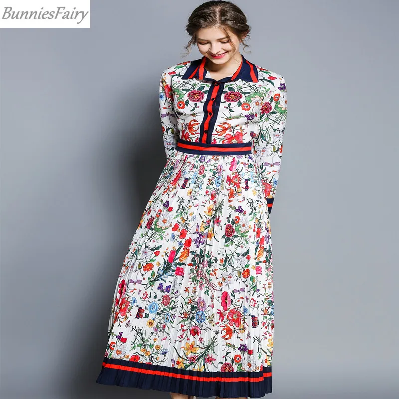BunniesFairy осеннее женское шикарное элегантное подиумное винтажное Ретро цветочное