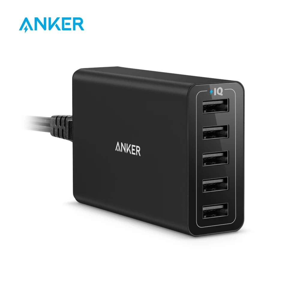 Anker 40 Вт 5 Порты и разъёмы USB Wall Зарядное устройство мощность для iPhone iPad Pro/Air Galaxy