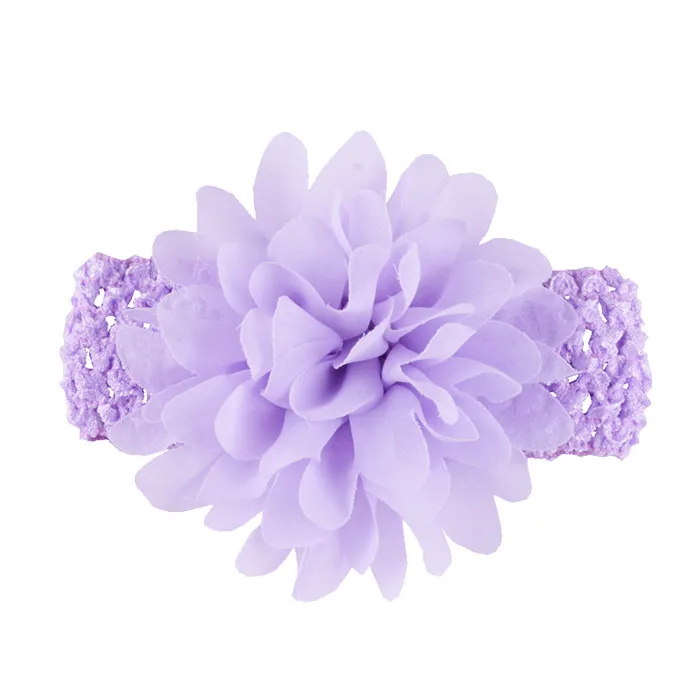 Lilac 1 шт. Шифоновый Цветок на голову мягкие эластичные детские трикотажные дышащие летние детские аксессуары для волос платье на день рождения - Цвет: Lilac