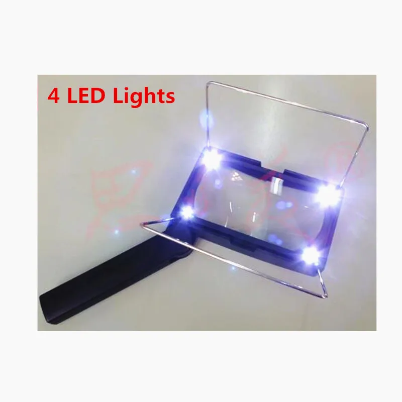 Настольная Складная Лампа с увеличительным стеклом 4 светодиода 7854 дюйма |