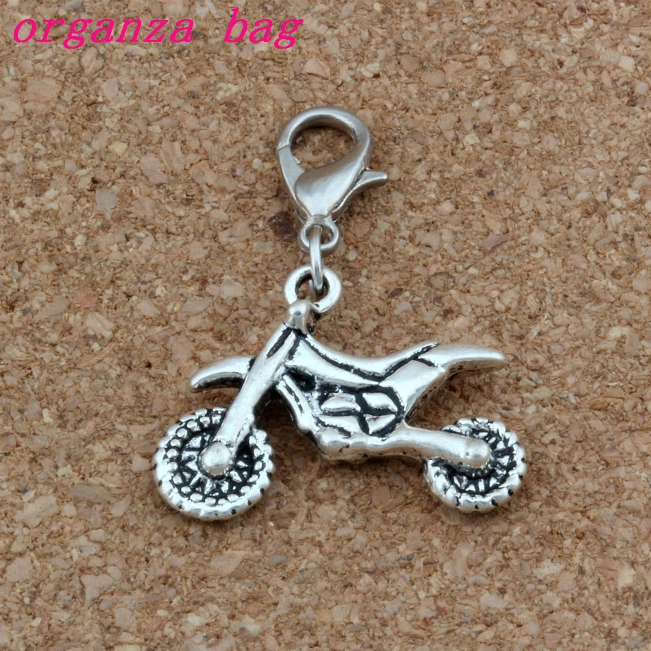 100Pcs Zinc Alloy Motorcycle Charm Bead With Lobster Clasp Fit Bracelet Jewelry DIY 23x31.5mm A-281b