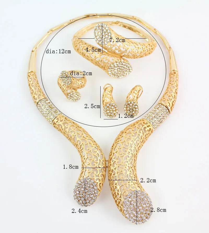 Комплект из колье серёг и кольца с кристаллами | Украшения аксессуары