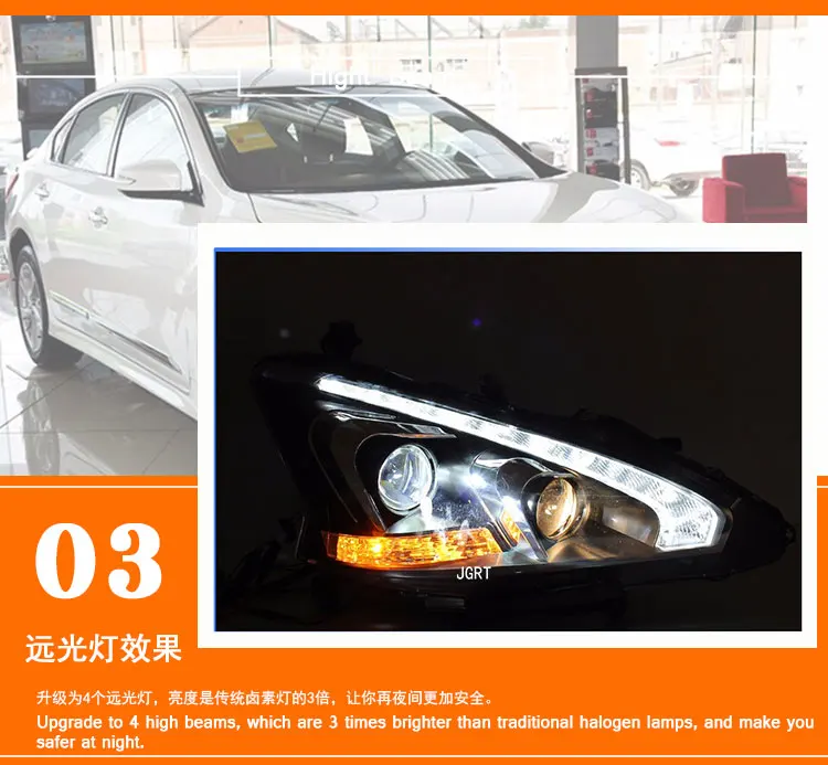 2 шт. автомобильный стиль светодиодный фары для Nissan Teana 2013- для головной лампы светодиодный объектив двойной луч H7 HID Xenon bi xenon объектив