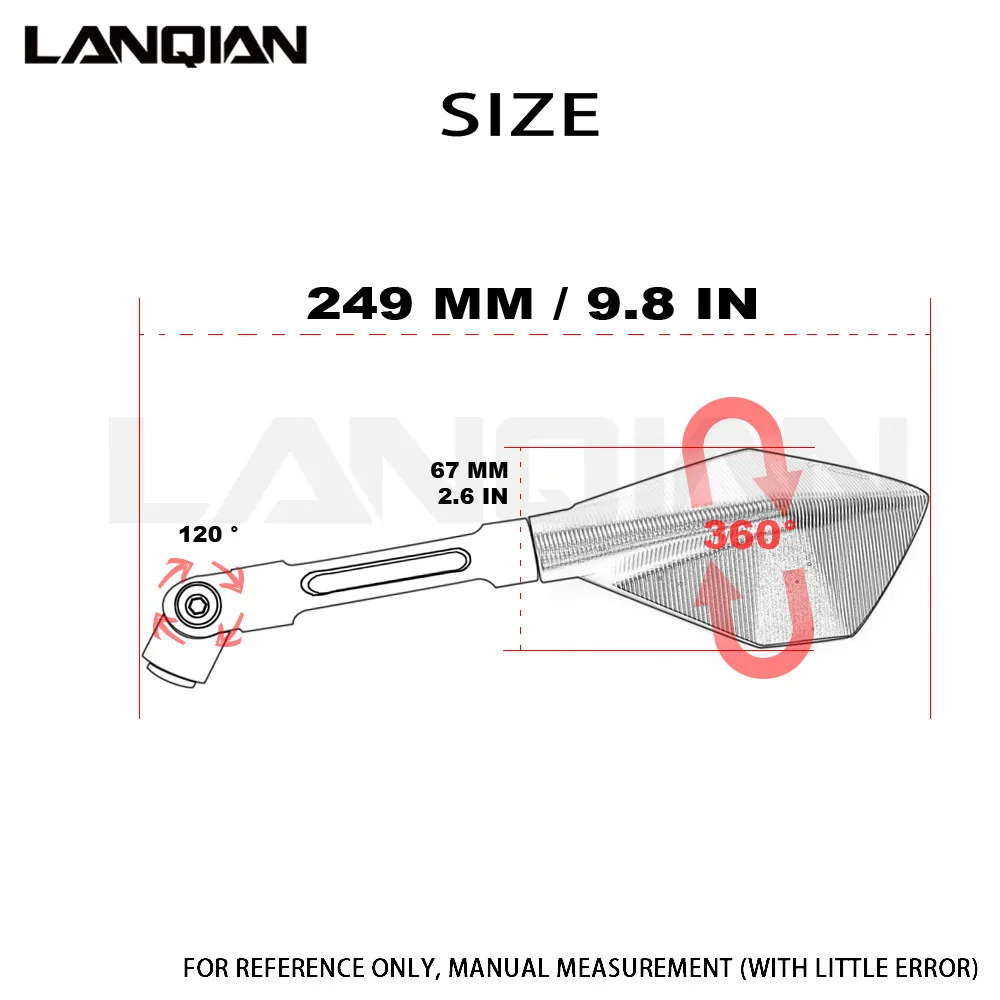 

Universal Motorcycle Accessories Rearview Side Mirror Motorcycle Mirrors For Yamaha YZF-R6S YZF-R3 YZF-R1S LE YZF-R1M YZF-R1 LE