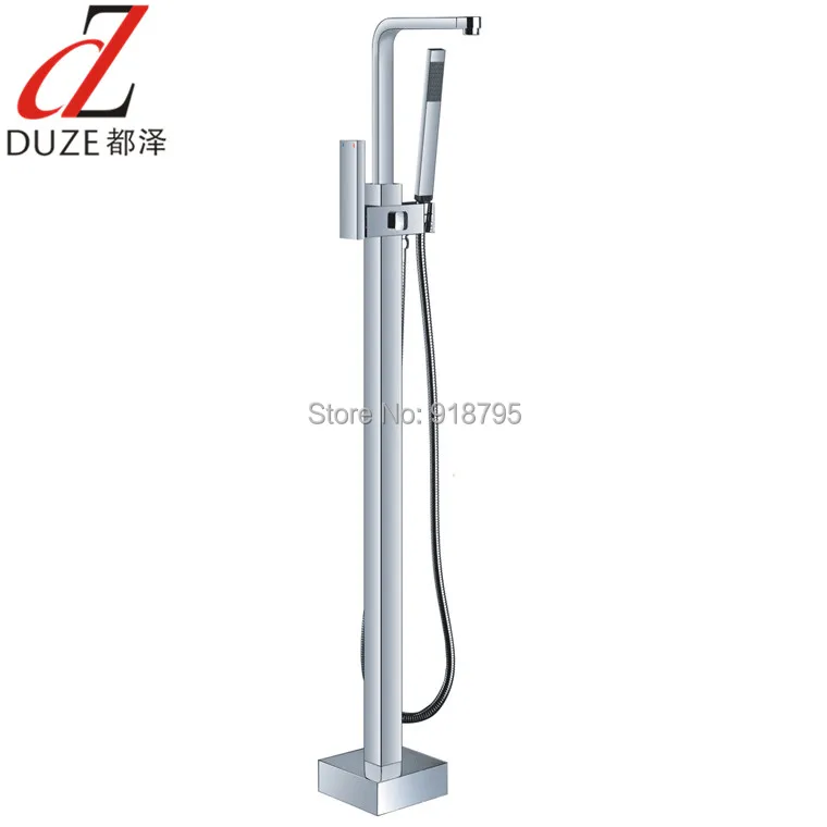 

Floor standing faucet bathroom square Floor Mounted Bathtub Faucet freestanding floor bath faucet 51010-980