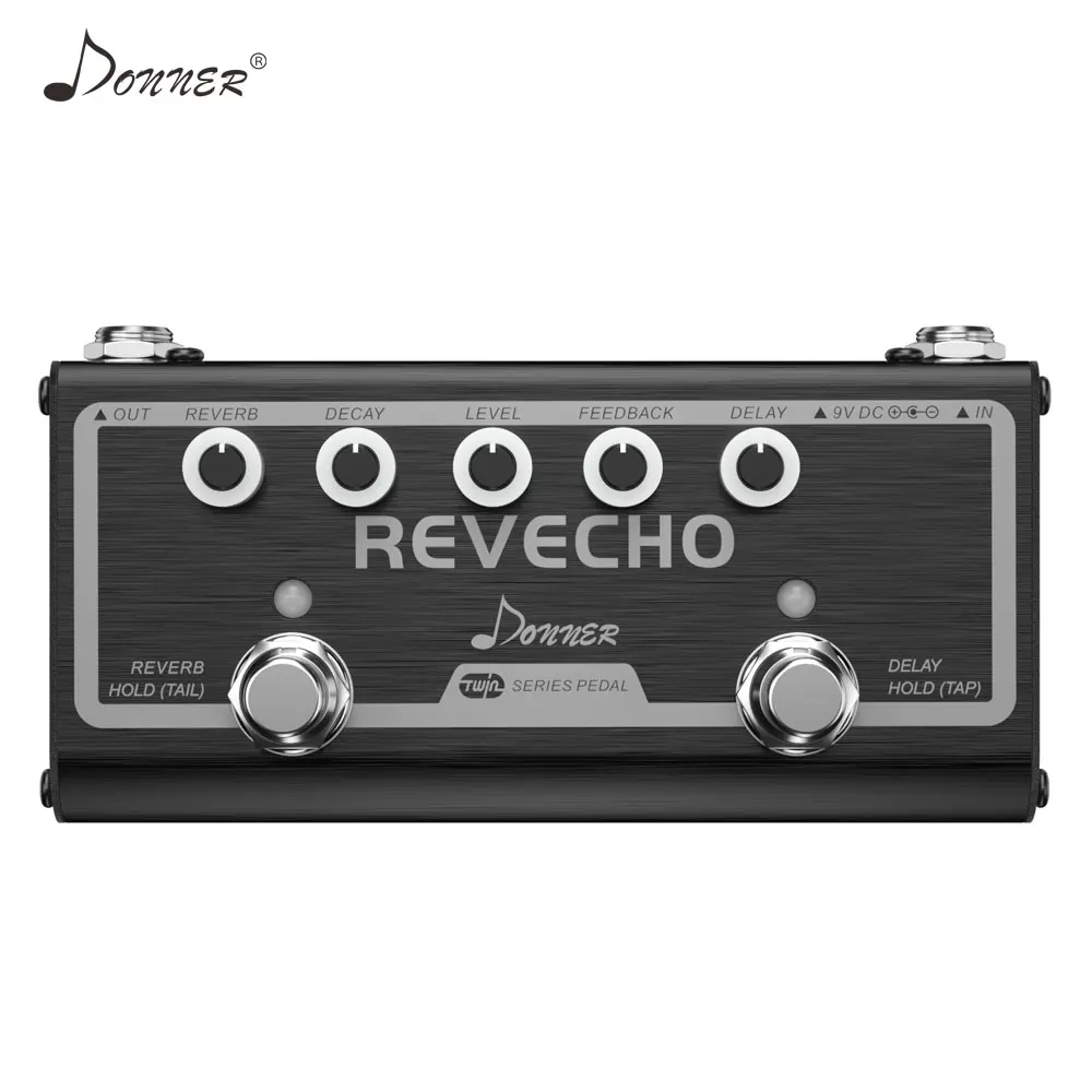 Donner 2 в 1 педаль эффектов реверберации для гитары Revecho Tap Tempo Control Electic аксессуары