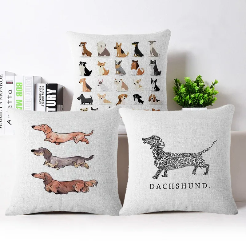 Скандинавский такса бык Терьер Собаки с принтом на тему собак диван подушка для