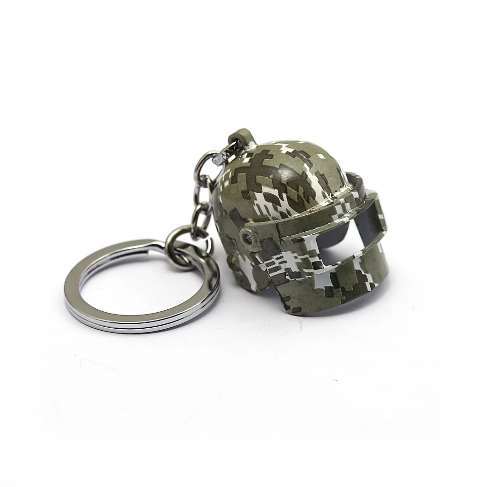 

PUBG Keychain Playerunknown's Battlegrounds Chaveiro Camouflage 3D Level Military Movable Helmet Model Men Car Keyring
