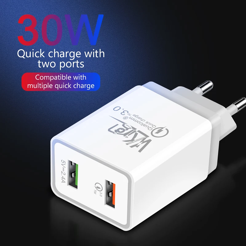 USB зарядное устройство QC3.0 быстрая зарядка 3 0 штепсельная вилка стандарта ЕС США