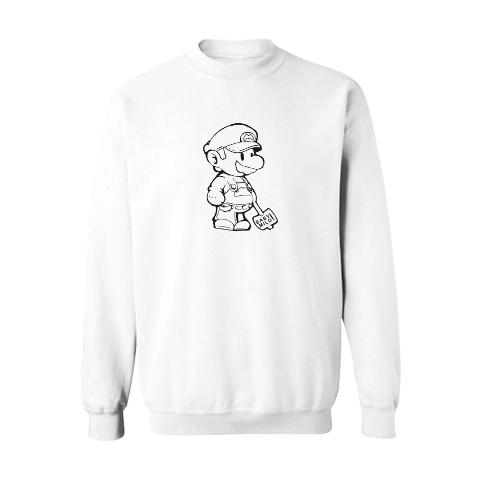 Супер Марио черный/серый новые толстовки с капюшоном Мужские фирменный логотип в