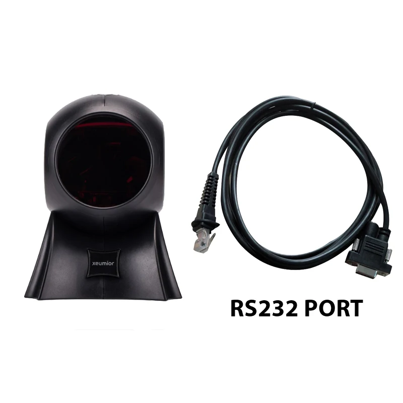 RS232 black color 20 линий USB/RS232/PS2 Настольный всенаправленный 1D лазерный сканер штрих-кодов POS считыватель штрих-кодов для розничного магазина/супермаркета - Цвет: RS232 black color