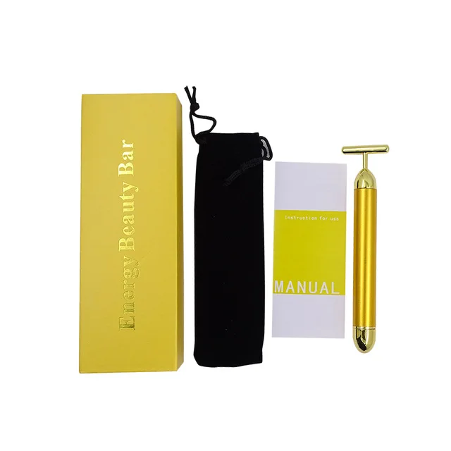 With retail box Для похудения лица Вибрационный лицевой валик для красоты массажер палочка подтяжка кожи палочка, разглаживающая морщины бар уход за кожей лица - Цвет: With retail box