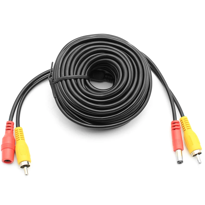10M RCA DC Power Audio Video AV Extension Cable for CCTV Security Car Tuck Bus Trailer Reverse Parking Camera | Автомобили и