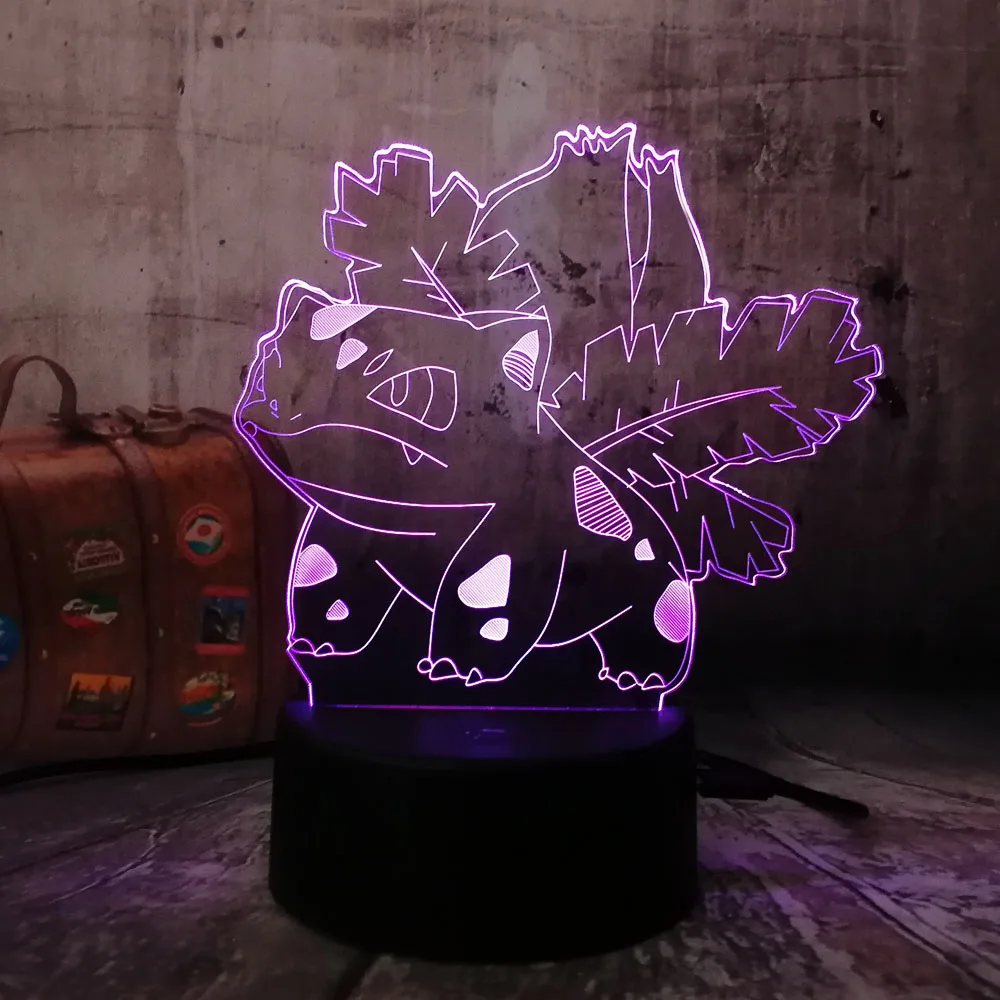 Детская игрушечная лампа Lamparas de mesa infantil Покемон 7 цветов 3D аниме животное лягушка