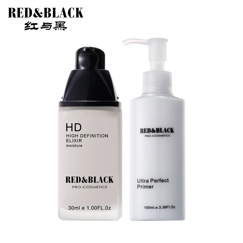 Красный и черный макияж набор для ухода за кожей HD крем основа Essence + базовый