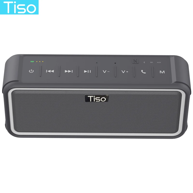 Tiso IPX7 водонепроницаемый Bluetooth динамик 2 1 каналов 20 Вт Супер 3D стерео Бас NFC